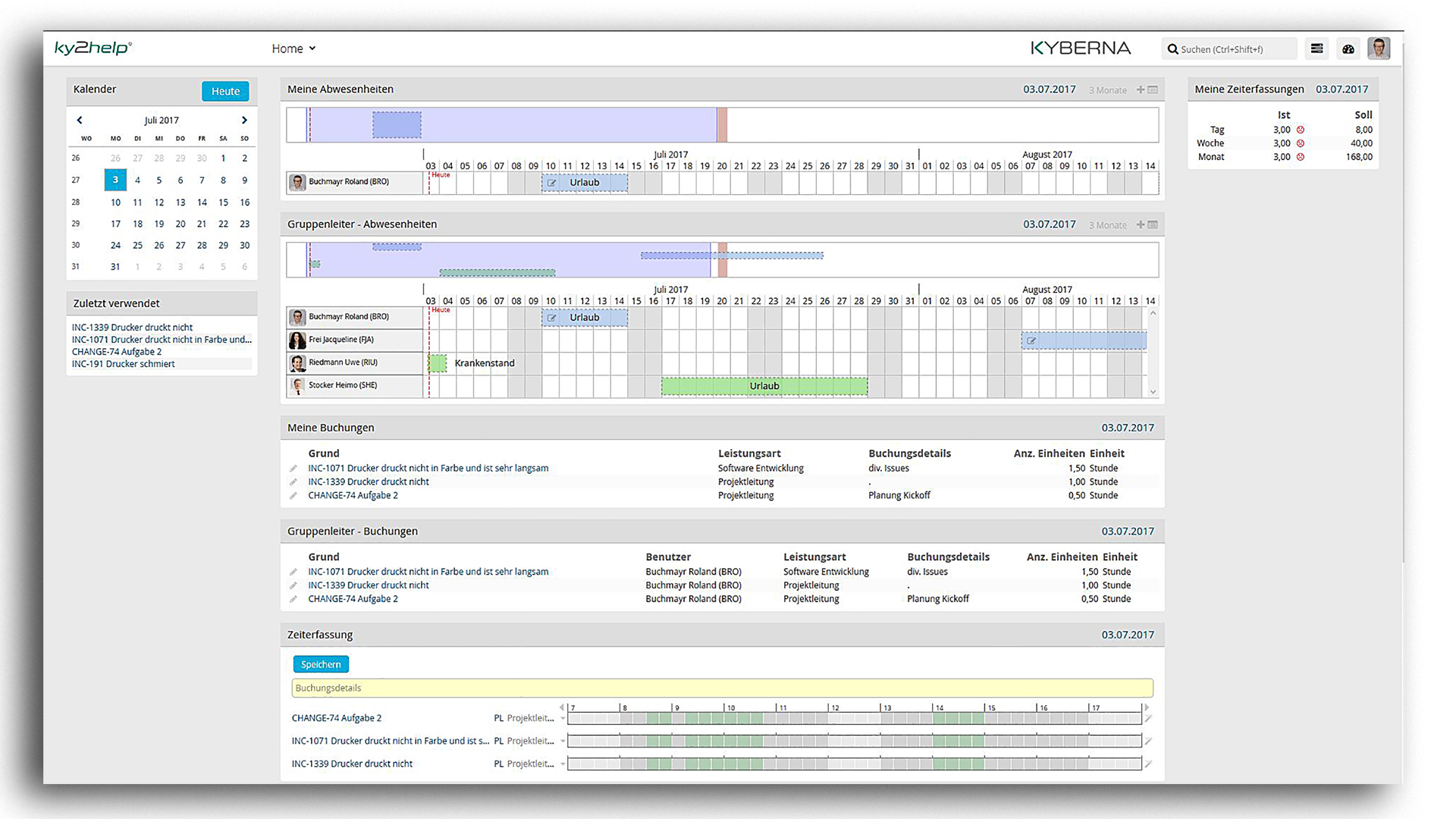  ITSM ky2help - Abwesenheiten und Zeitmanagement